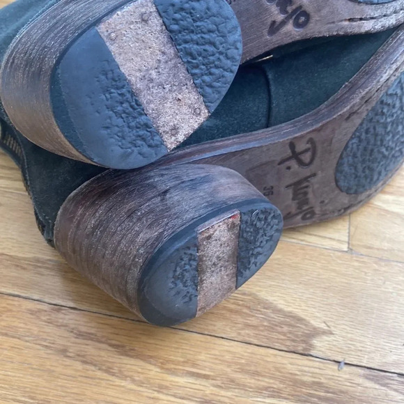 P. Monjo handmade drk olive suede zip boots sz EU 36 or US 6 lots of life left - Picture 4 of 7